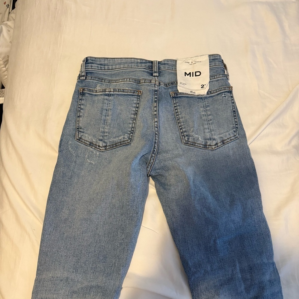 rag & bone Light Blue Straight Leg Jeans - Picture 7 of 10